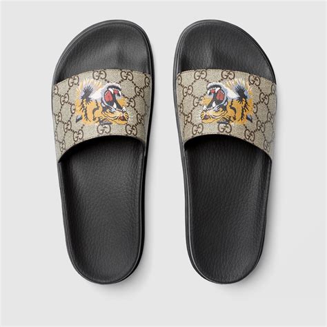 gucci tiger slides fake|gucci tiger slide sandals brown.